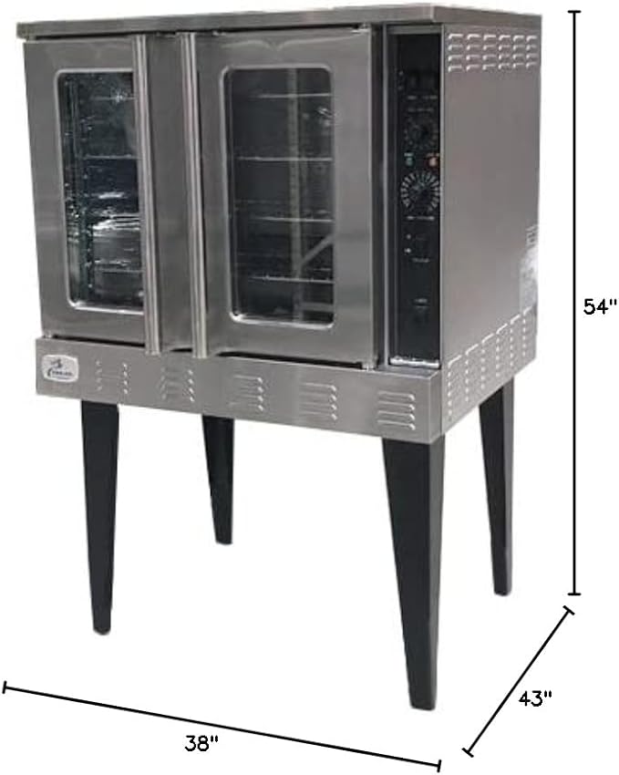 Commercial Convection Oven, Natural Gas, 54000 BTU, Single Deck, Four Legs, Restaurant Kitchen Bakery DCCOG1