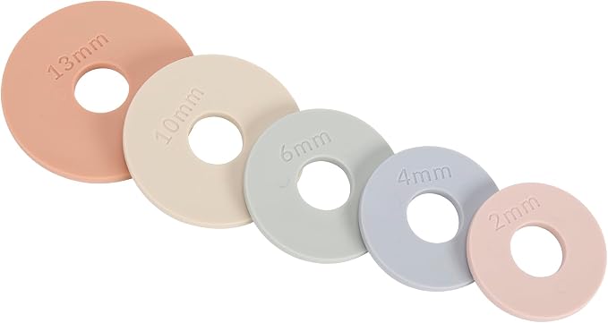 Geesta Rolling Pin Guide Rings Multicolored Spacer Bands 10 Peice Set for Geesta Adjustable Wood Rolling Pin Baking Accessories