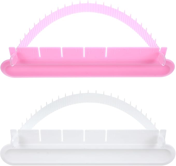 2Pcs Cake Arch Guide Tool, Cake Arch Tool, Baking Aid for Fondant Icing Decorating Measuring Beginners (White and Pink)
