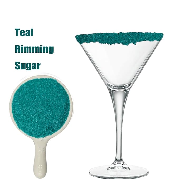 Edible 5 Ounce Fine Decorative Teal Sanding Sugar Sprinkles for Baking, Sparkling Crystals for Cakes, Cookies, Cupcakes, Ice Cream Topping and Rimming Sugar