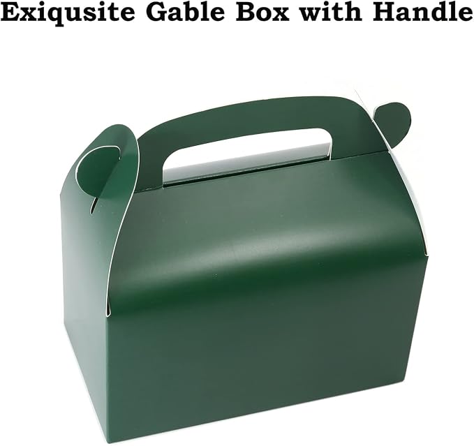 30Pcs Dark Green Party Favor Gift Boxes Gable Paper Treat Box | Cardboard Goodie Candy Box Perfect for S t Patricks Day Gift Giving Birthday or Any Fun Party