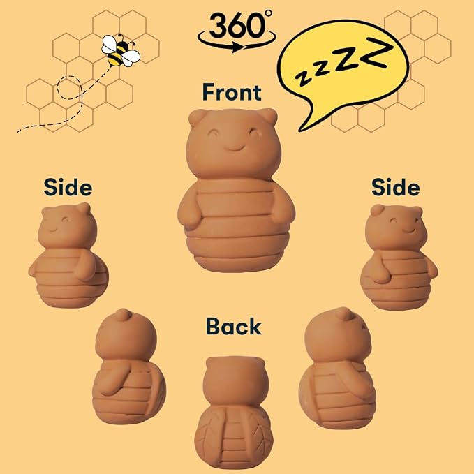 Sifri 3D Brown Sugar Keeper 2-in-1 Set – Terracotta Clay Bee & Spoon Saver Softener – Cute Kitchen Storage & Freshness Holder for Sugar – Gift for Bakers (1, Bee and Spoon)