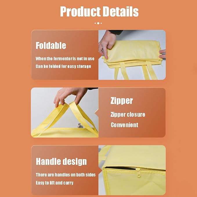 Dough Proofer with Heater - Low-Temperature Control Range (-50~110°C) - Sourdough Bread Making Tools Kit - Ideal for Home Natto Maker & Rice Wine Maker - Fold Proofer for Perfect Fermentation