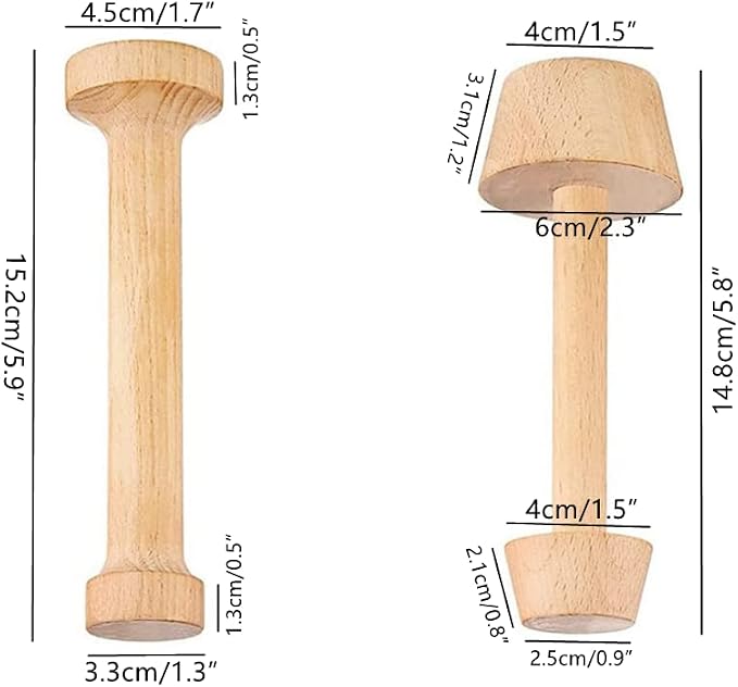Wooden Double Sided Egg Tart Mold Tamper DIY Pastry Baking Shaper Tool | Practical Kitchen Baking Accessory for Making Egg Tarts, Pecan Pie, Cheesecake & Various Desserts
