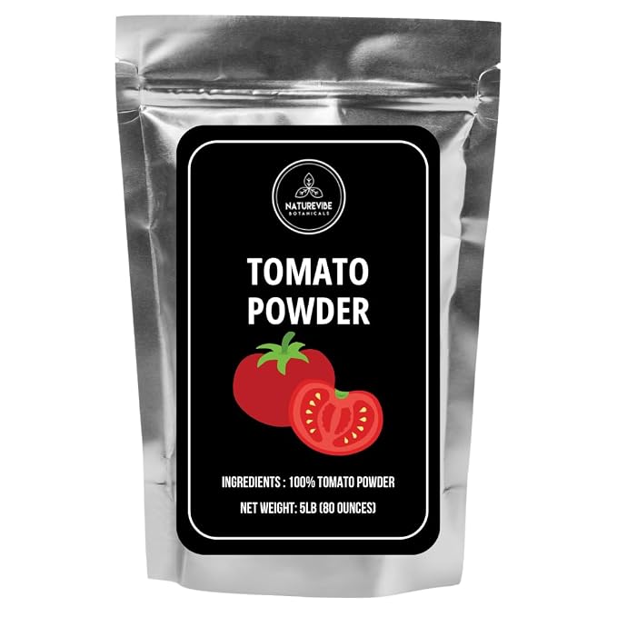 Tomato Powder 5lb by Naturevibe Botanicals | Non GMO and Gluten Free | Adds Flavor and Taste | Great for Skin | Bulk Bag 80 Ounces