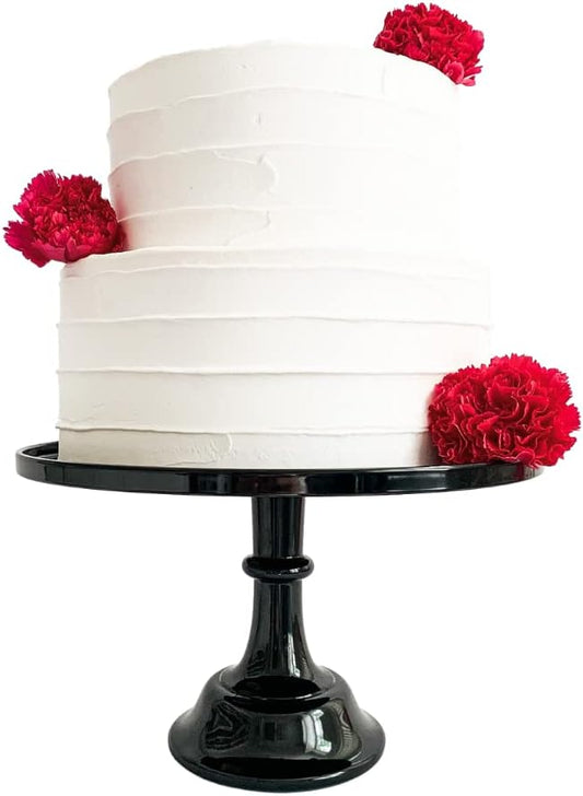 Sprinkles & Confetti 11" Black Melamine Cake Stand – Elegant Reusable Dessert Stand for Weddings, Birthdays, Graduations | Durable Cupcake Display & Smash Cake Plate for Stylish Celebrations