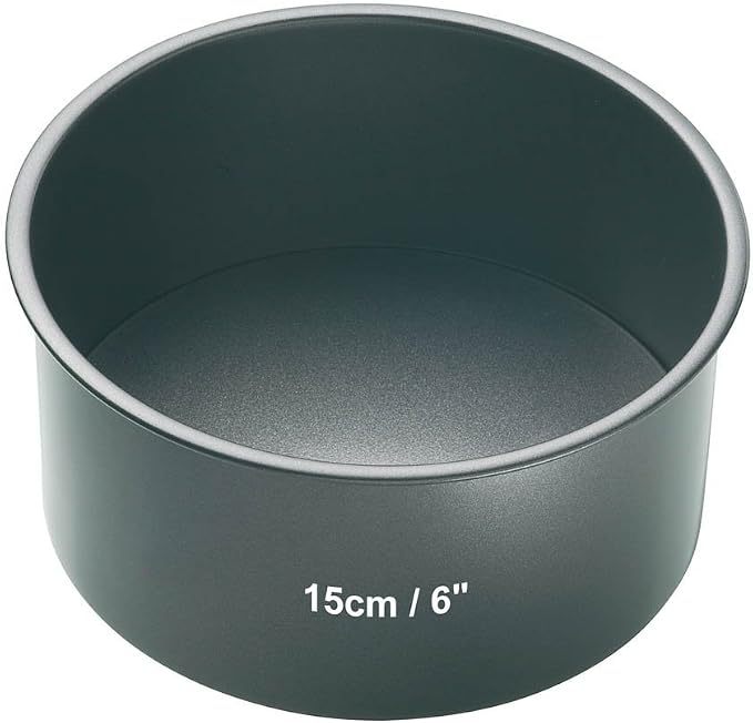 MasterClass 15 cm Deep Cake Tin with PFOA Free Non Stick and Loose Bottom, 1 mm Carbon Steel, 6 Inch Small Round Pan