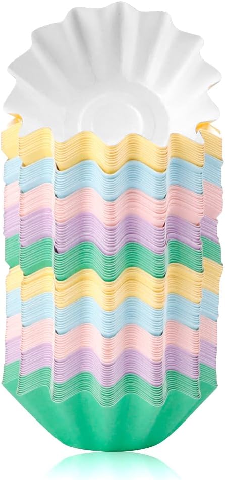 100 PCS Baking Cups Cupcake Liner Flared Brioche Muffin Wrappers (Mix) | Standard Greaseproof Coated Paper Cup for Wedding Birthday Holiday Party or Baby Shower