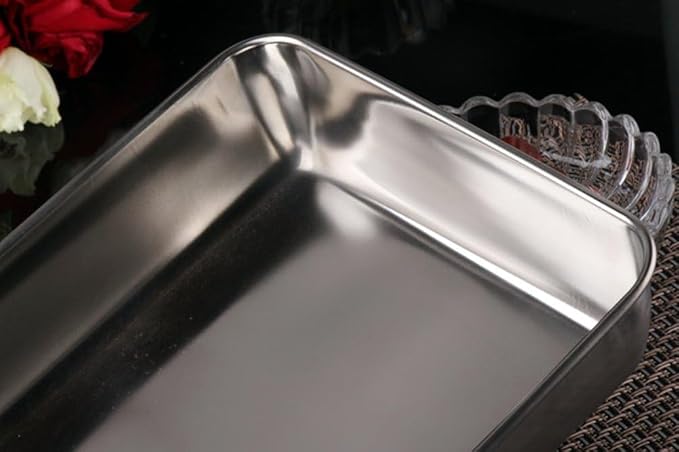 Sheet Pan,Cookie Sheet,Heavy Duty Stainless Steel Baking Toaster Oven Jelly Roll Deep Edge,Superior Mirror Finish, Dishwasher Safe (14.25x11.22x2.36 inches)