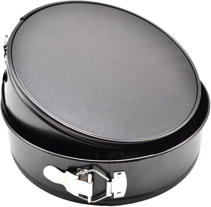 2 Pack 9.5" 24cm 10 Cups Non-Stick Spring Form Cake Mold Pan With Removable Flat Bottom, Tatinum Color Carbon Steel Bakeware Easy Release Cheese Cake Pan