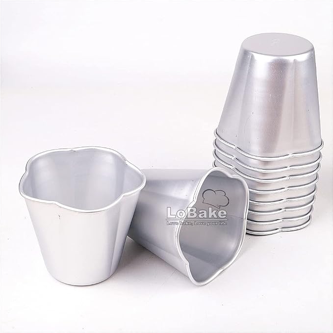 10pcs per lot Various Design Fluted Edge Wavy Flower Cup Boat Round Shape Aluminium Tart Mould Jelly Pudding Cup Cupcake Mold Baking (C18)