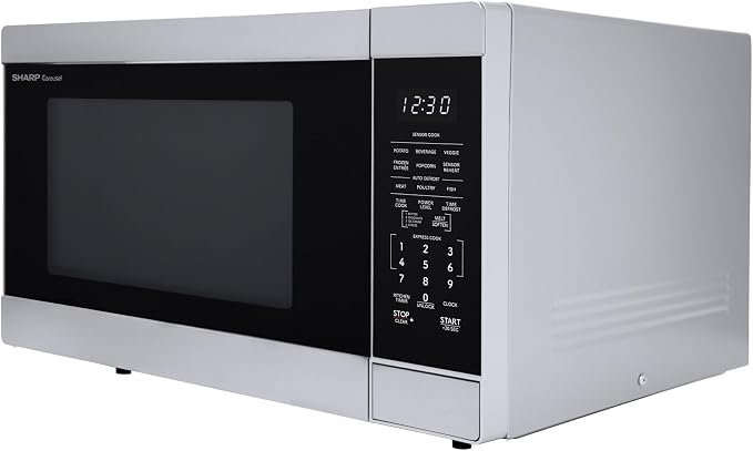 SHARP Countertop Microwave Oven with Removable 13.6" Carousel Turntable, 1100 Watt, 1.6 Cubic Feet, Stainless Steel