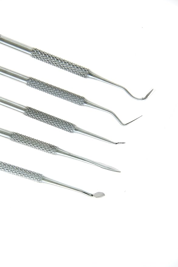SE 12-Piece Stainless Steel Wax Carvers Set, Wax & Clay Sculpting Tools, Double Ended Carving Kit for Modeling, Sculpting and Shaping, Silver - DD312
