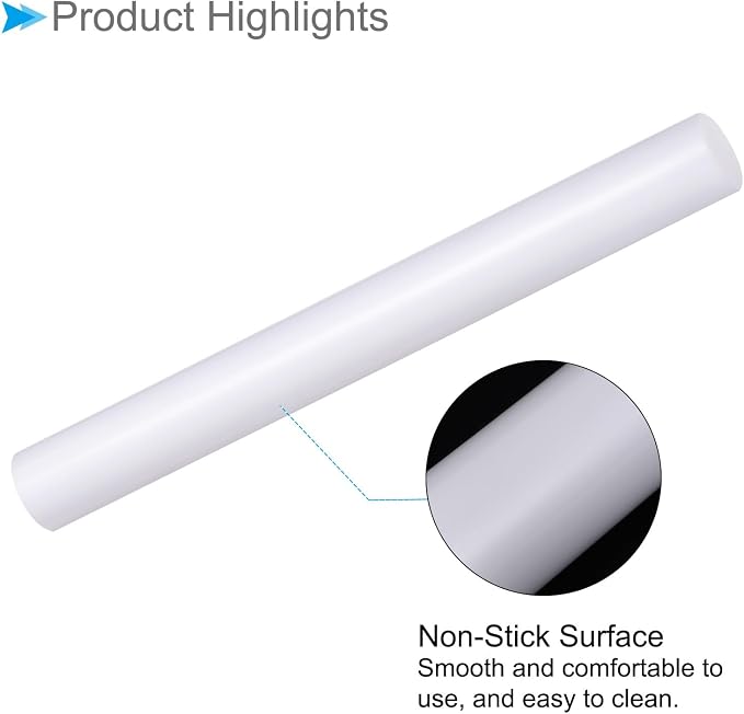 Acrylic Clay Roller, 9 Inch Length 1 Inch Dia., Acrylic Non-Stick Rolling Pin Roller White - (Applications: for Shaping Sculpting)