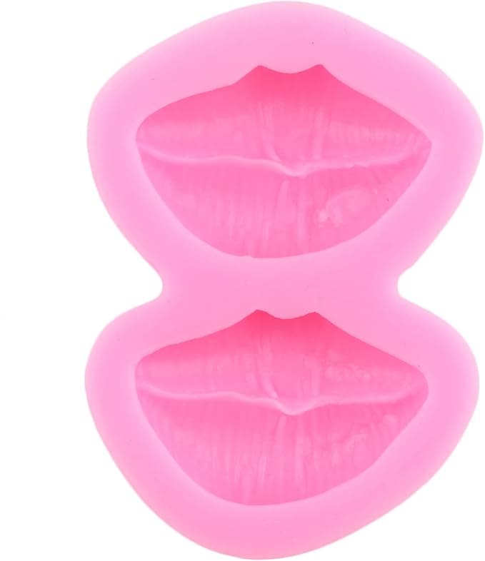 ZiXiang Valentine's Day Fondant Molds Makeup Theme Silicone Mold Lips Hearts Silicone Candy Mold Kiss Lipstick Perfume Mold For Chocolate Cake Decorating Cupcake Topper Gum Paste Polymer Clay Set Of 6