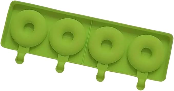 Doughnuts Shape Cream 4 Cavity Silicone Popsicles Cubes Tray Popsicles Maker Baking Cake Candy MOL
