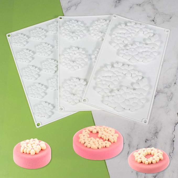 Flower Cloud Shaped Donut Silicone Mold Fondant Cake Mold DIY Chocolate Baking Tools Cake Decoration Accessories Bakeware (Cloud Flower L_11.84 X7 X0.4 inch)