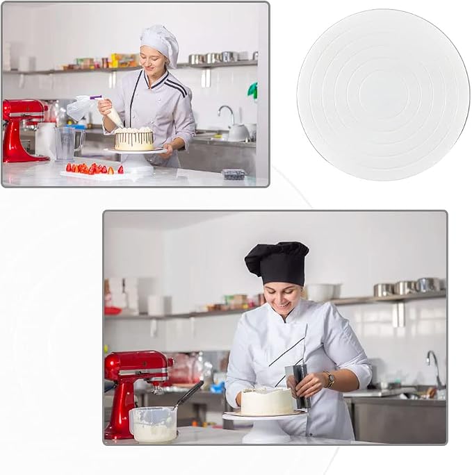 5.5in Cake Turntables,LIUHUIZEYU 360 Degree Mini Rotating Cake Decorating Stands Non-Slip Cake Rotating Plate Stands for Cake Sugar Cookie(2 Pcs)