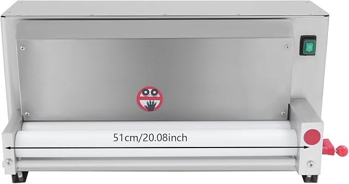 450W Electric Pizza Dough Press Machine, Commercial Dough Sheeter with Adjustable Thickness 1-5.5mm, 260 Pcs/Hour Automatic Pizza Maker with Foot Pedal, for 3-18 Inch Crust, Silver