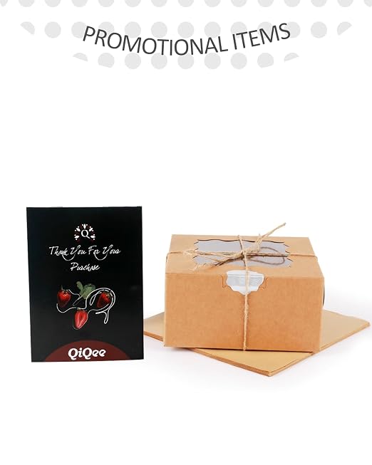qiqee 140Pcs Brown Bakery Box with Window 6"×6"×3" Macaron Boxes Small Donut Pastry Boxes for Party Mini Cookie Boxes