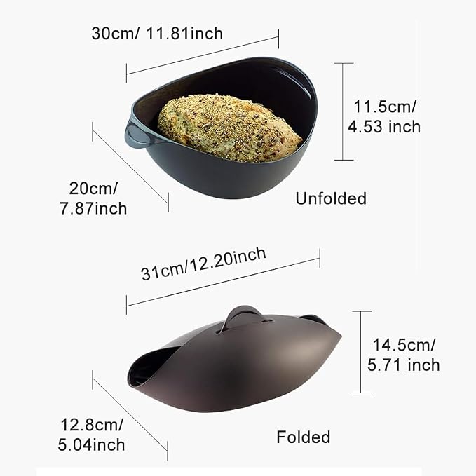 Saycker Silicone Bread Bowl,Bread Maker Mold for Baking Bread,Flexible Soft Loaf Pan for Homemade Bread Sourdough,Bakeware Tool for Baking,Easy to Mix,Proof and Bake