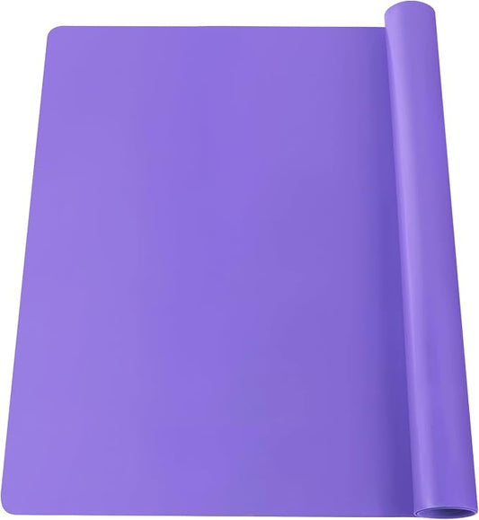 Extra Large Silicone Mats For Kitchen Counter, 27.6'' x 15.7'' Nonskid Silicone Placemats for Kids, Nonstick Purple Silicone Mat for Baking Crafts, Silicone Dab Mat Heat Resistant Mat, 1Pack