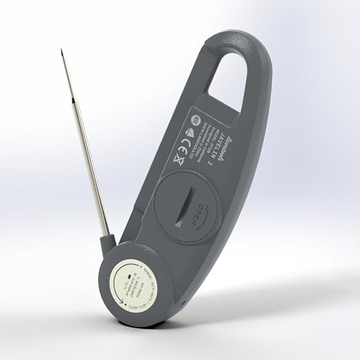 Lavatools PT12B Javelin 2 Ultra Fast Digital Instant Read Meat Thermometer for Grill and Cooking, 3" Probe, Compact Foldable Design, 1.5" Backlight Display, Water Resistant-Sesame