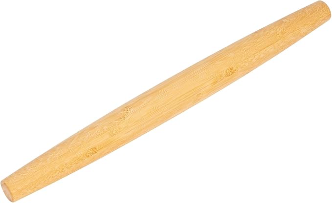 Classic French Rolling Pins Bamboo Wooden Rolling Pin for Baking Pizza Dough Pie Cookie, 18-Inch