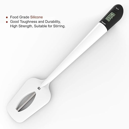 Efeng Digital Candy Thermometer Spatula Thermometer Meat Thermometer with Pot Clip & 9" Probe – Fast Instant Read Digital Food Thermometer for Candy Chocolate Jam Meat, BPA Free Silicon Frying