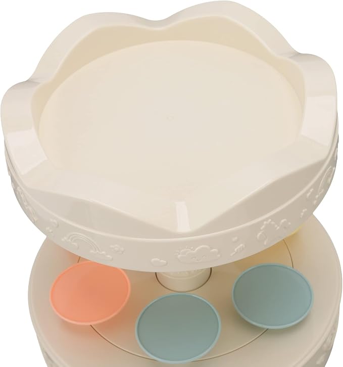 Automatic Rotating Dessert Display Stand, 6 Trays Double Layer Rotating Dessert Machine Cupcake Display Table Swing Tray with Music for Wedding Birthday Party Supplies