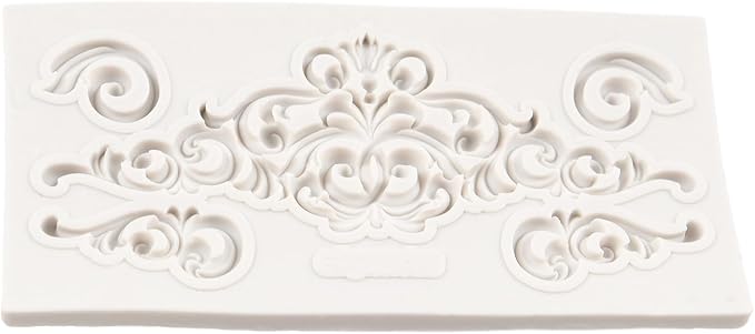 Baroque Fondant Mold Curlicues Scroll Lace Border Silicone Mold For Cake Decoration Chocolate Cupcake Topper Candy Sugar Craft Polymer Clay Gum Paste