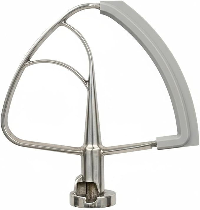 Stainless steel Paddle Flex Edge Beater for KitchenAid Tilt-Head Stand Mixer,for 4.5-5 Quart Flat Beater Attachment with Silicone Edges Bowl Scraper