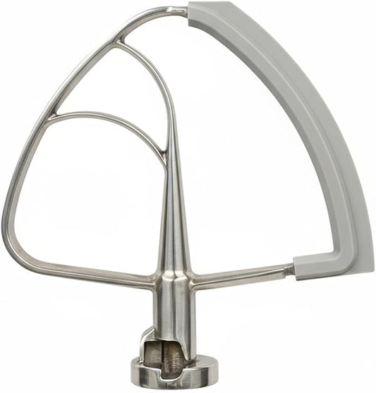 Stainless steel Paddle Flex Edge Beater for KitchenAid Tilt-Head Stand Mixer,for 4.5-5 Quart Flat Beater Attachment with Silicone Edges Bowl Scraper