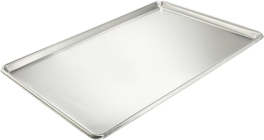 Winco Commercial-Grade Stainless Steel Sheet Pan, Open Bead, 20 Gauge, Full Size