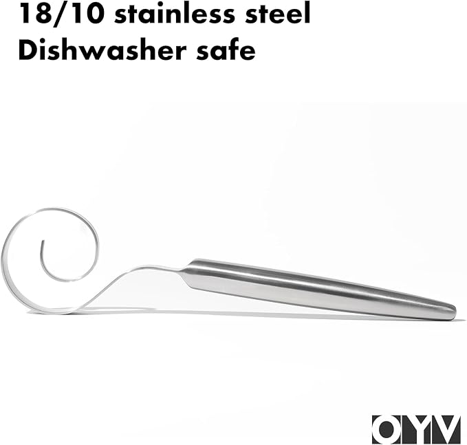 OYV 12" Seamless Dough Whisk, 18/10 Stainless Steel Bread Whisk, Danish Whisk for Sourdough, Pizza, Cookies, Pancake & Waffle, Easy to Clean Sour Dough Tools