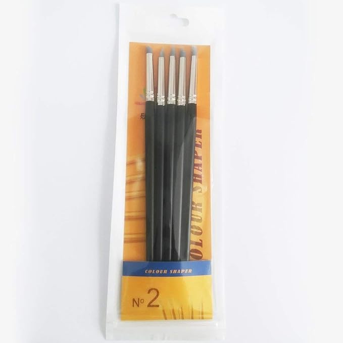 COMIART 5pcs Flexible Clay Sculpture Tools Silicon Color Shapers Brushes Size 2