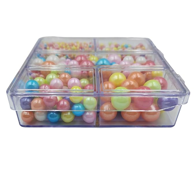 Rainbow Pearl Sprinkles for Cake Decorating, 4 Sizes Mix Size Sugar Pearls for Cupcake Topper, Ice Cream, Donuts, Baking Decoratings (2mm, 4mm, 7mm, 10mm)