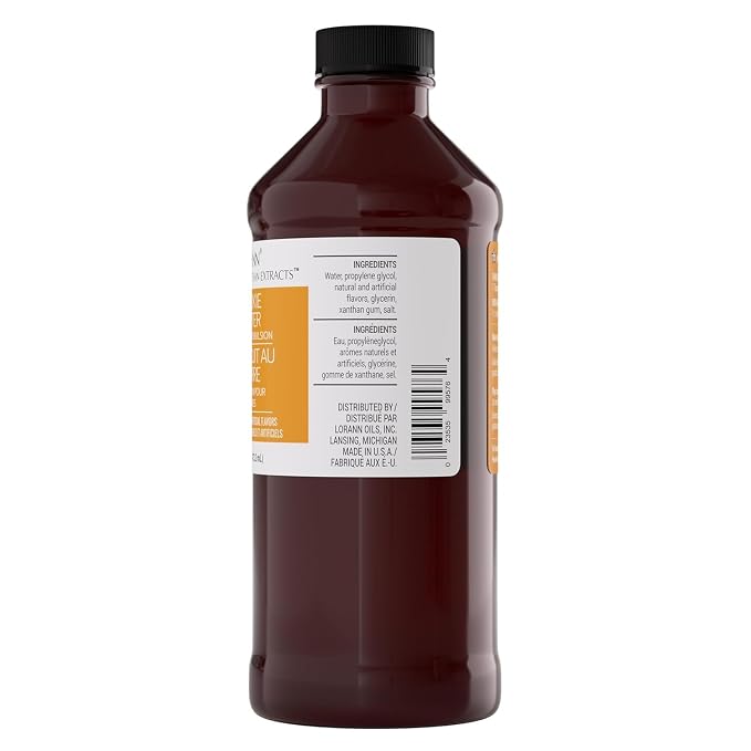 LorAnn Oils Cookie Butter Bakery Emulsion: True Essence, Ideal for Boosting Fruit Tones in Cakes, Cookies & Desserts, Gluten-Free, Keto-Friendly, Extract Substitute Essential for Your Kitchen, 16 Oz