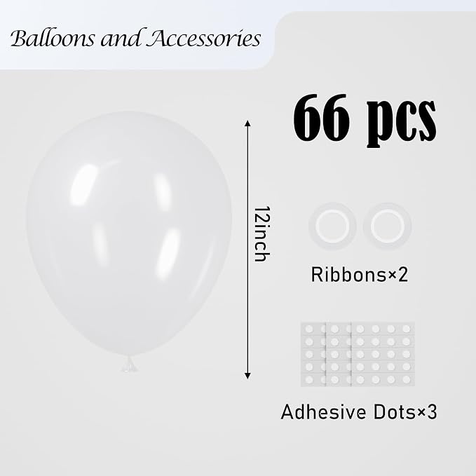 Voircoloria Clear Balloons, 66pack 12inch Transparent Latex Party Balloons for Birthday, Wedding, Graduation, Bridal Shower, Baby Shower, Gender Reveal, Anniversary, Engagement Party Decorations