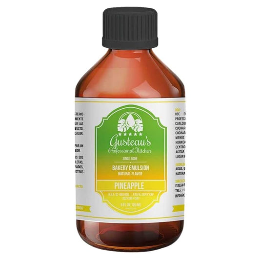 Gusteau's - Pineapple Flavor Bakery Emulsion, 4 fl oz (100ml) Alcohol Free, Sugar Free, Kosher (Pineapple)