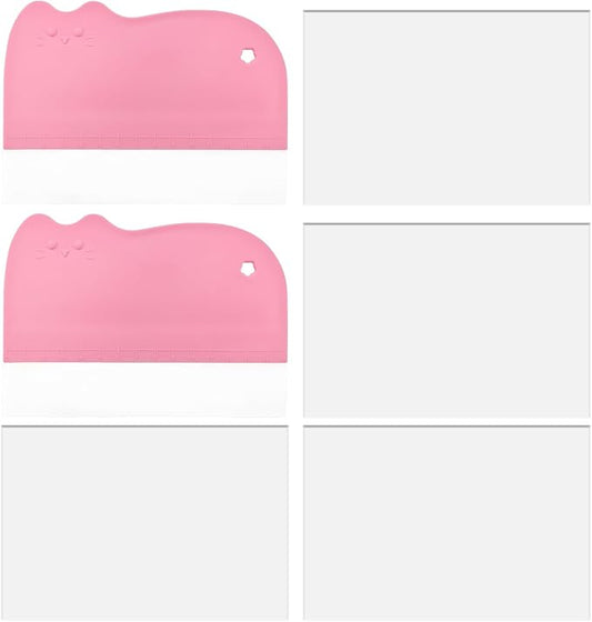 2PCS Cake Smoother Scraper Included 5 Transparent Scrapers, Flexible Plastic Cake Scraper Smoother for Bakery Pastry Cake Decoration Kitchen DIY Baking Tool