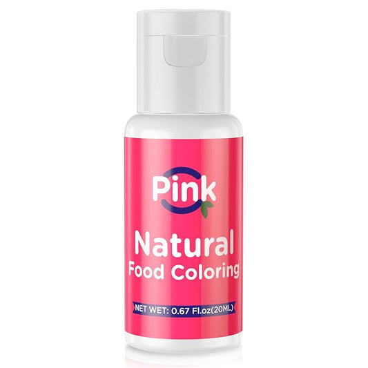 Natural Food Coloring- 20 Milliliters Dye Free Natural Food Coloring, FD&C & Artificial Dye Free Formula for Baking, Icing and Cooking, Cakes, Cupcakes, Frosting，Easter Eggs & Holiday Treats (PINK)
