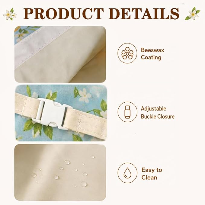 2 Pack Reusable Beeswax Bread Bags for Homemade Sourdough, Large Natural Beeswax Bread Bag 17"x13", Portable Lined Food Storage Floral Cloth Bags, Freezer Safe & Friendly, Keep Fresh