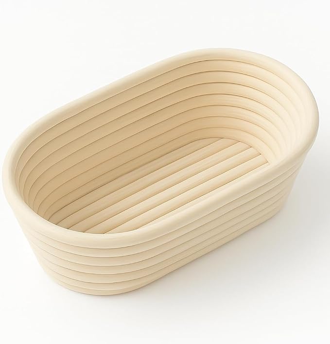 Saint Germain Bakery Oval Banneton Proofing Basket and Bread Lame Set – 10 Inch Rattan Basket with Liner, Razor Blades & Leather Cover – Sourdough Bread Baking Kit Gift for Artisan Bakers