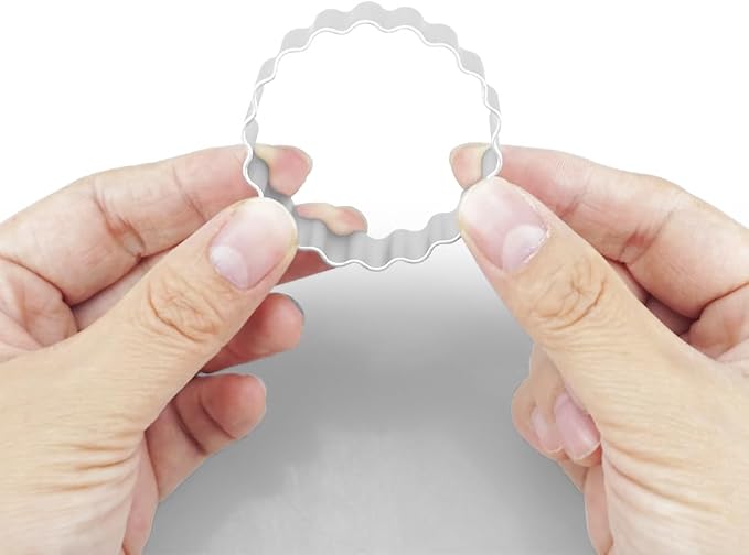 9 PCS Lace Round Scalloped Cookie Cutter Set Small Plaque Frame Cookie Cutters Shapes for Metal Biscuit Molds Sugar Cookies Fondant Baking