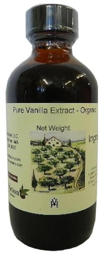 OliveNation Organic Vanilla Extract from Natural Bourbon Madagascar Vanilla Beans, Non-GMO, Gluten Free, Kosher, Vegan - 8 ounces
