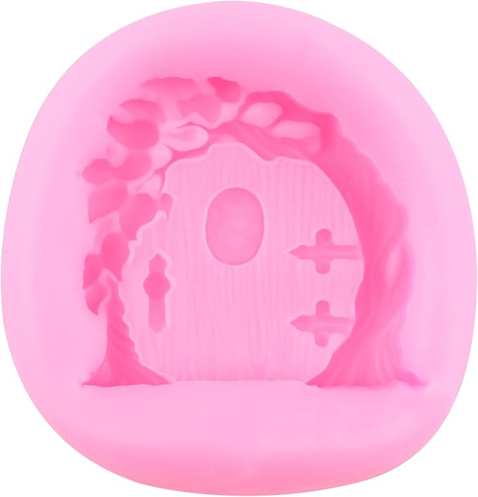 Mujiang Enchanted Vintage Fairy Garden Fairy Home Door Silicone Molds Flower Leaf Stone Path Fondant Mold For Cake Decorating Cupcake Topper Candy Polymer Clay Chocolate Gum Paste Set Of 5