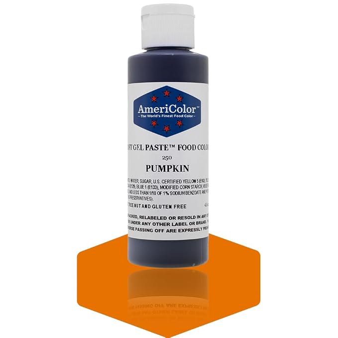 Americolor Soft Gel Paste Food Color, Pumpkin, 4.5 Ounce Bottle