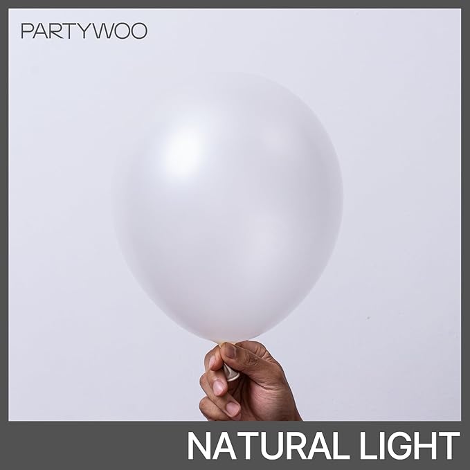 PartyWoo Pearl White Balloons 100pcs 12 Inch Metallic White Latex Balloon for Anniversary Retirement Wedding Graduation Baby Shower Birthday Gender Reveal Engagement Tea Party Decorations White-Z30