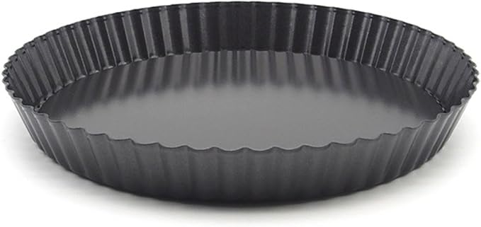 9 Inch Black Classic Round Tart Pan with Removable Bottom – Nonstick & Versatile Bakeware for Quiche, Pies, Cheesecakes, and Holiday Desserts (Wedding, Valentine's Day, Christmas, Birthday)